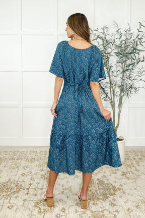 Olive Dress in Blue Vineyard