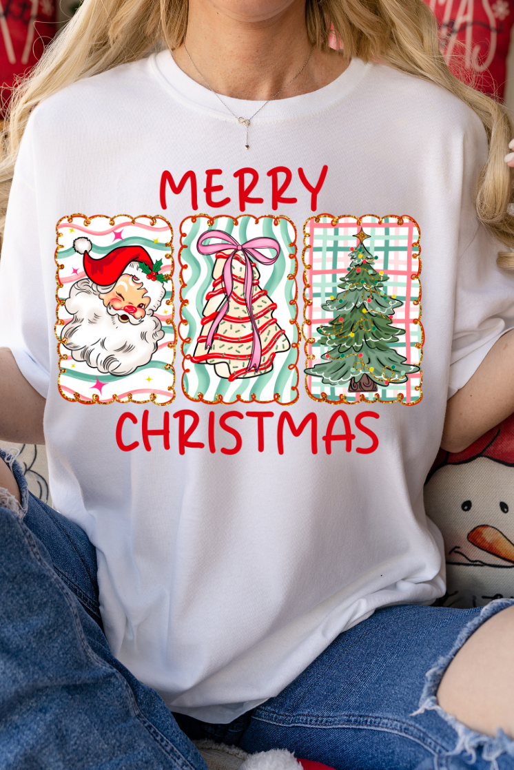 Retro Christmas Trio Graphic Tee and Sweatshirt