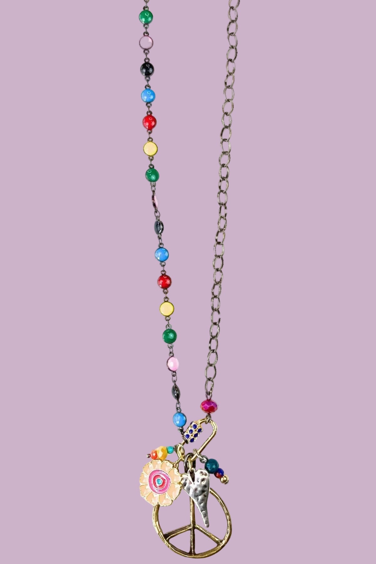Silver Multi Charm Necklace - N089SI