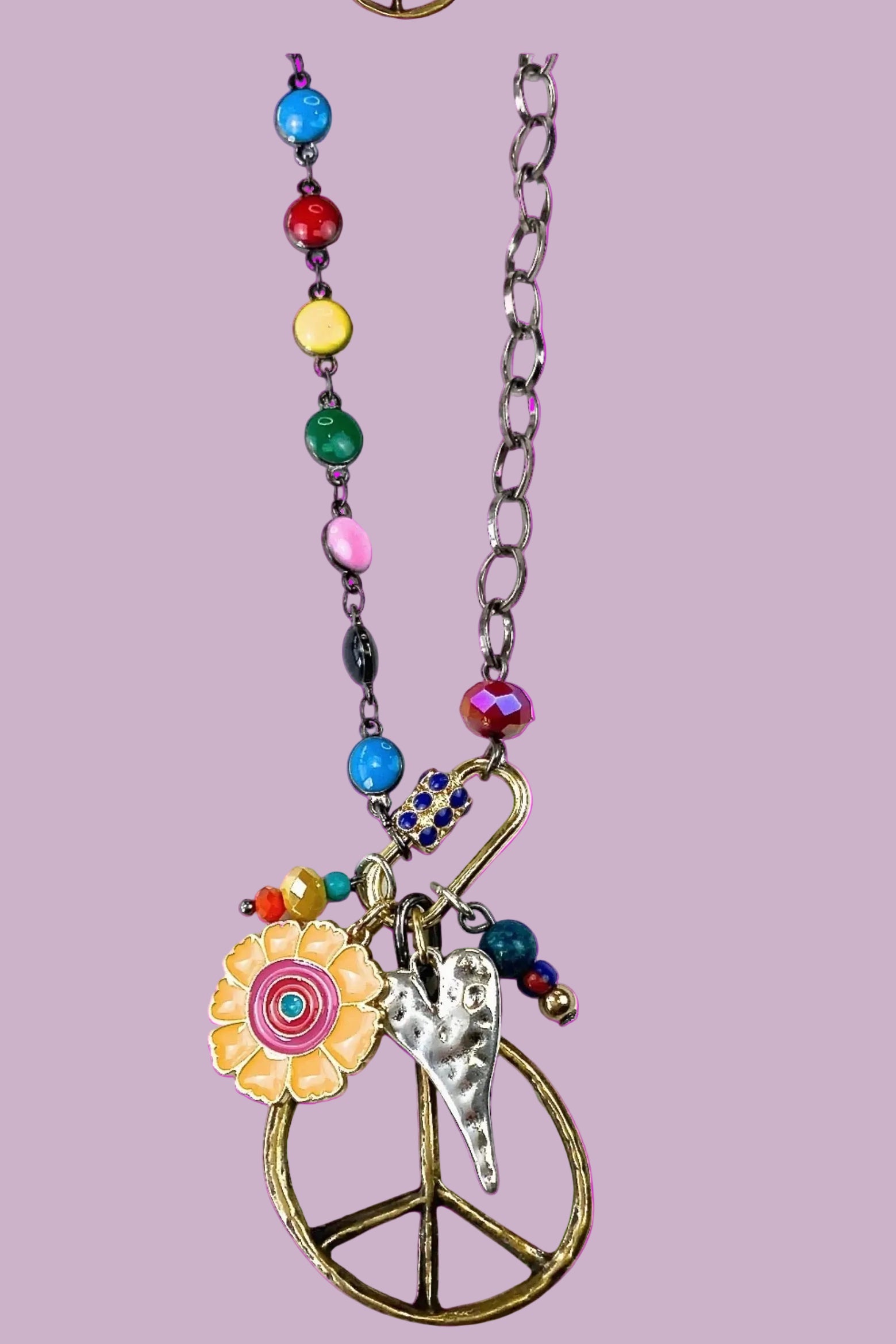 Silver Multi Charm Necklace - N089SI