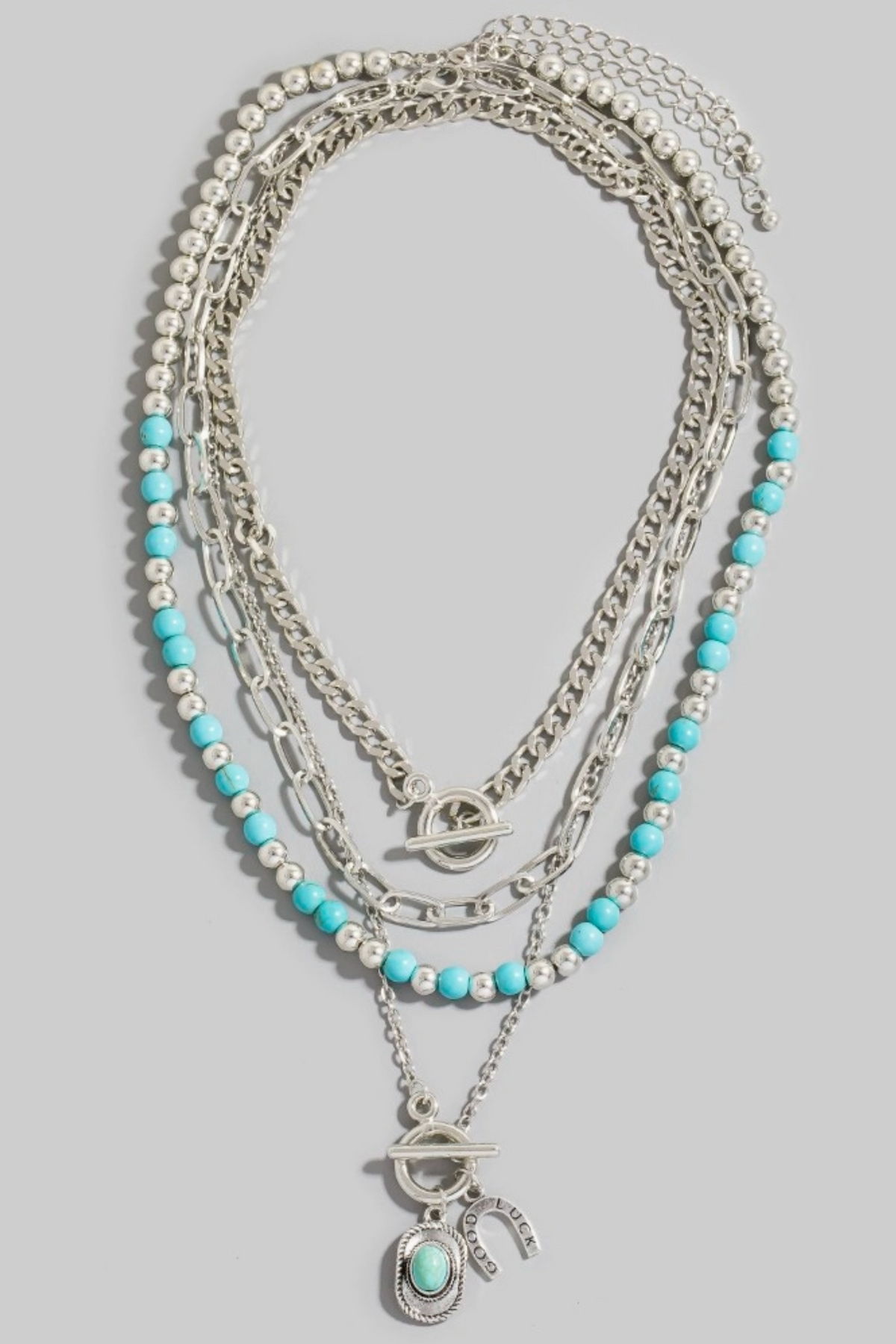 Turquoise Charm Layered Necklace - N115TU
