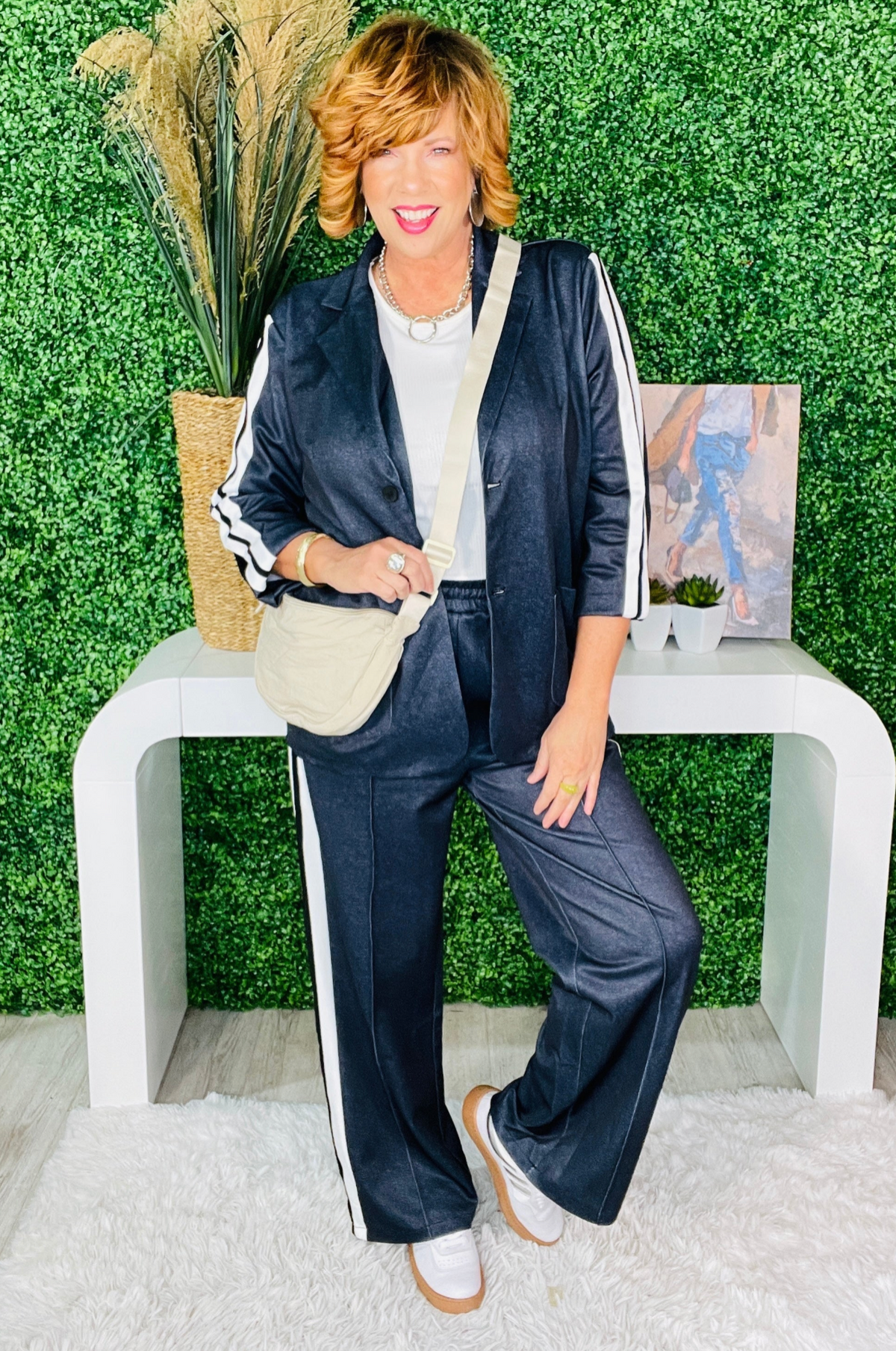 The Boss Life Black Collar Jacket and Pant Set - SET012BK