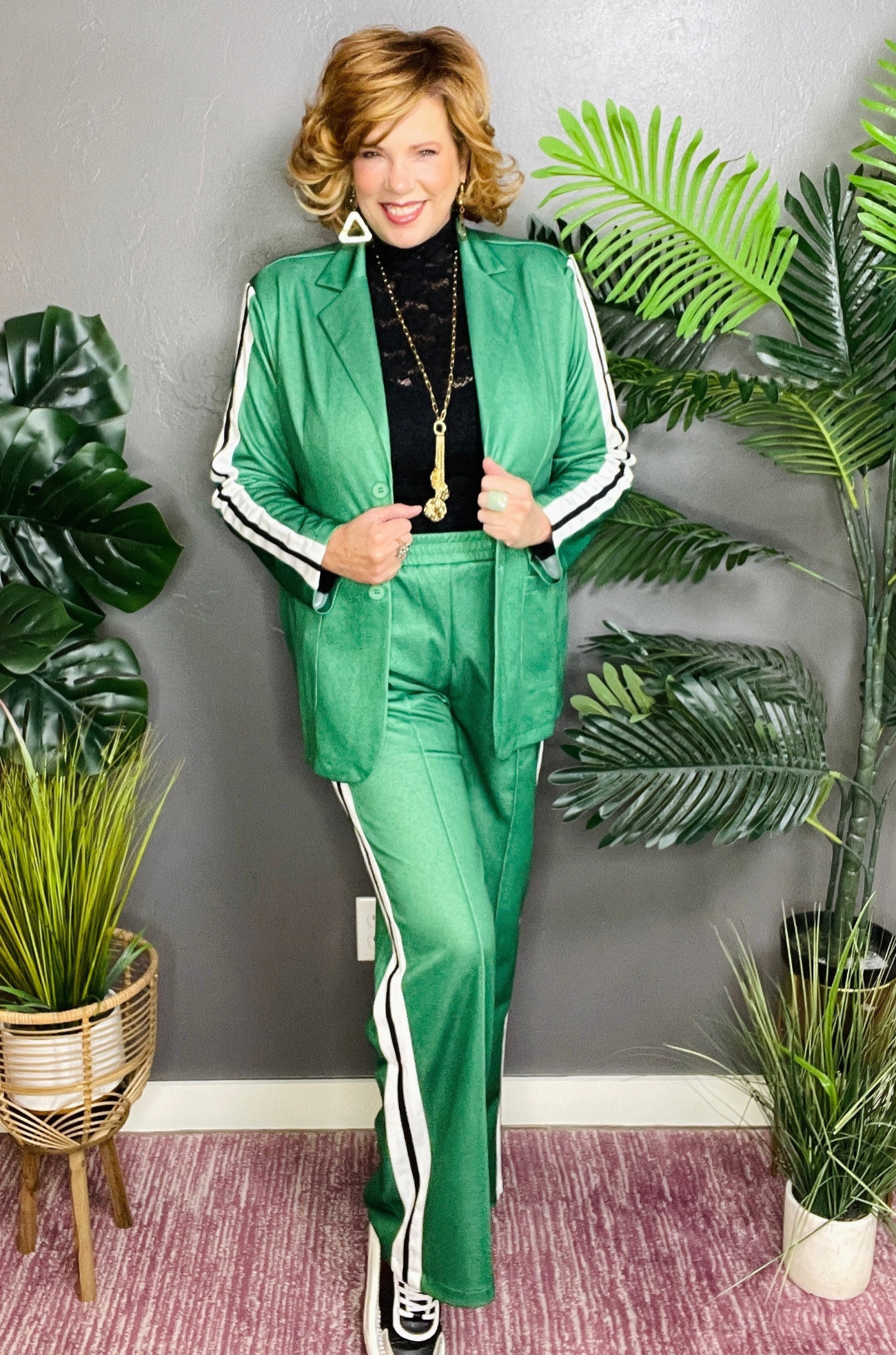 The Boss Life Green Collar Jacket and Pant Set - SET013GN