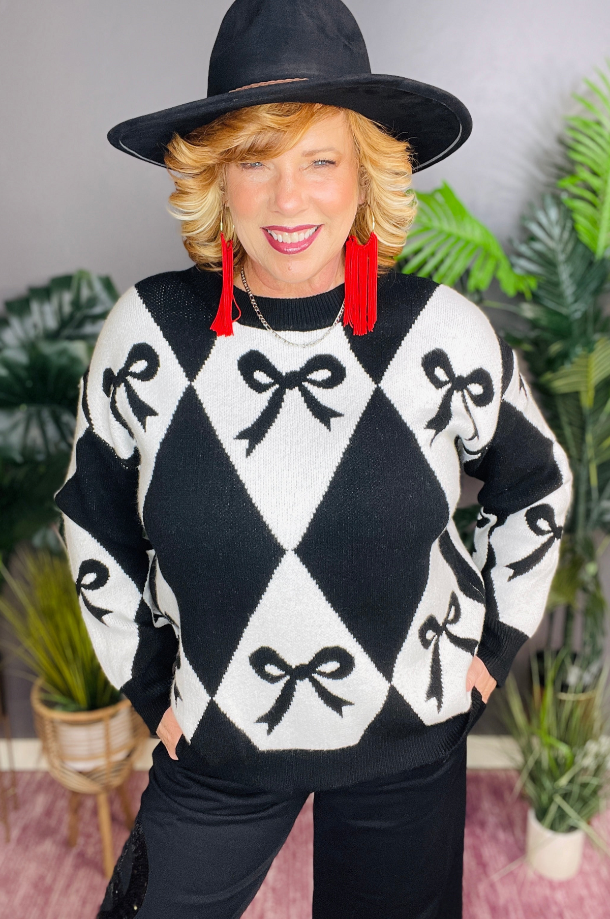 Bow Power Sweater - S389BK