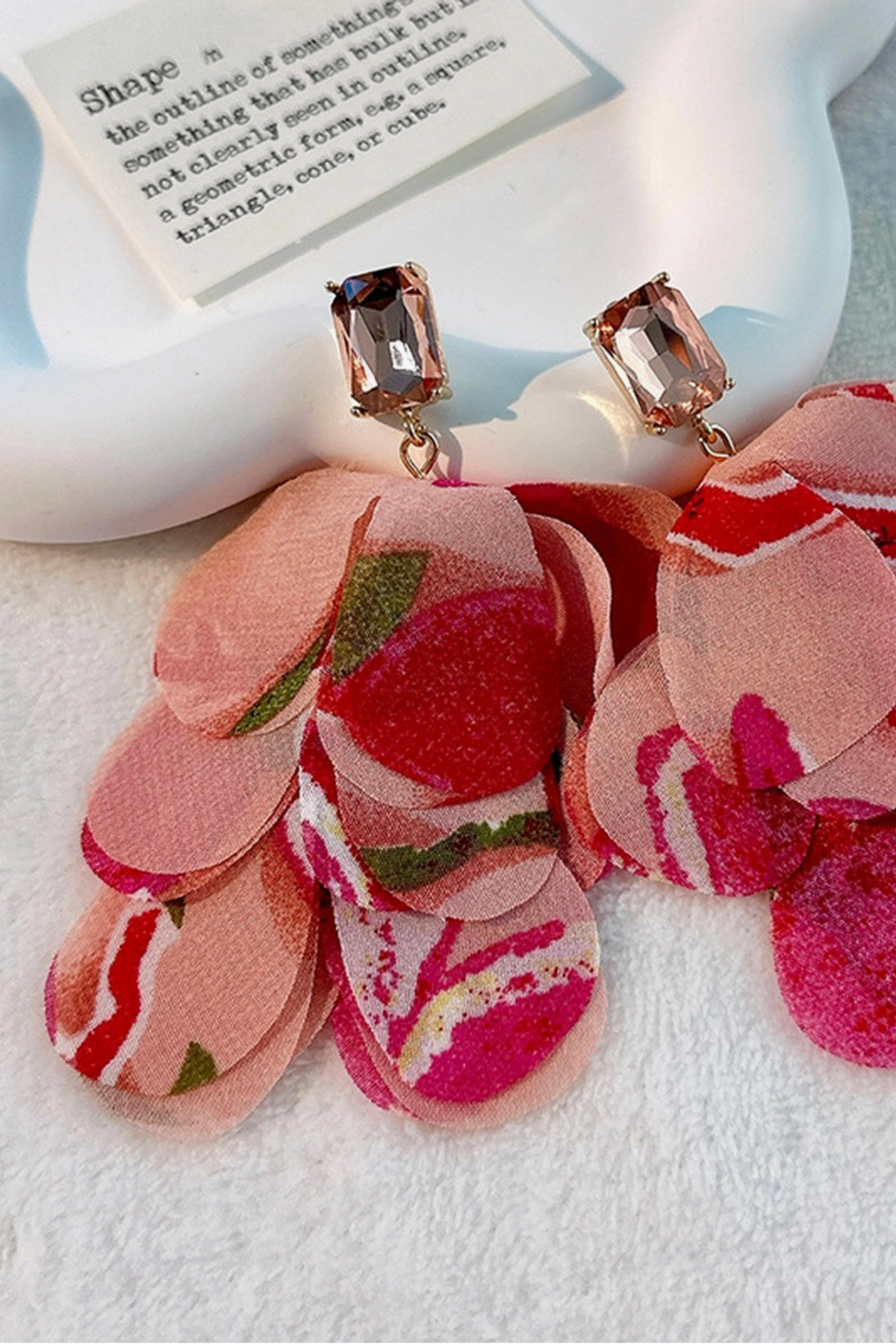 Rose Layered Floral Tassel Earrings - E079RO