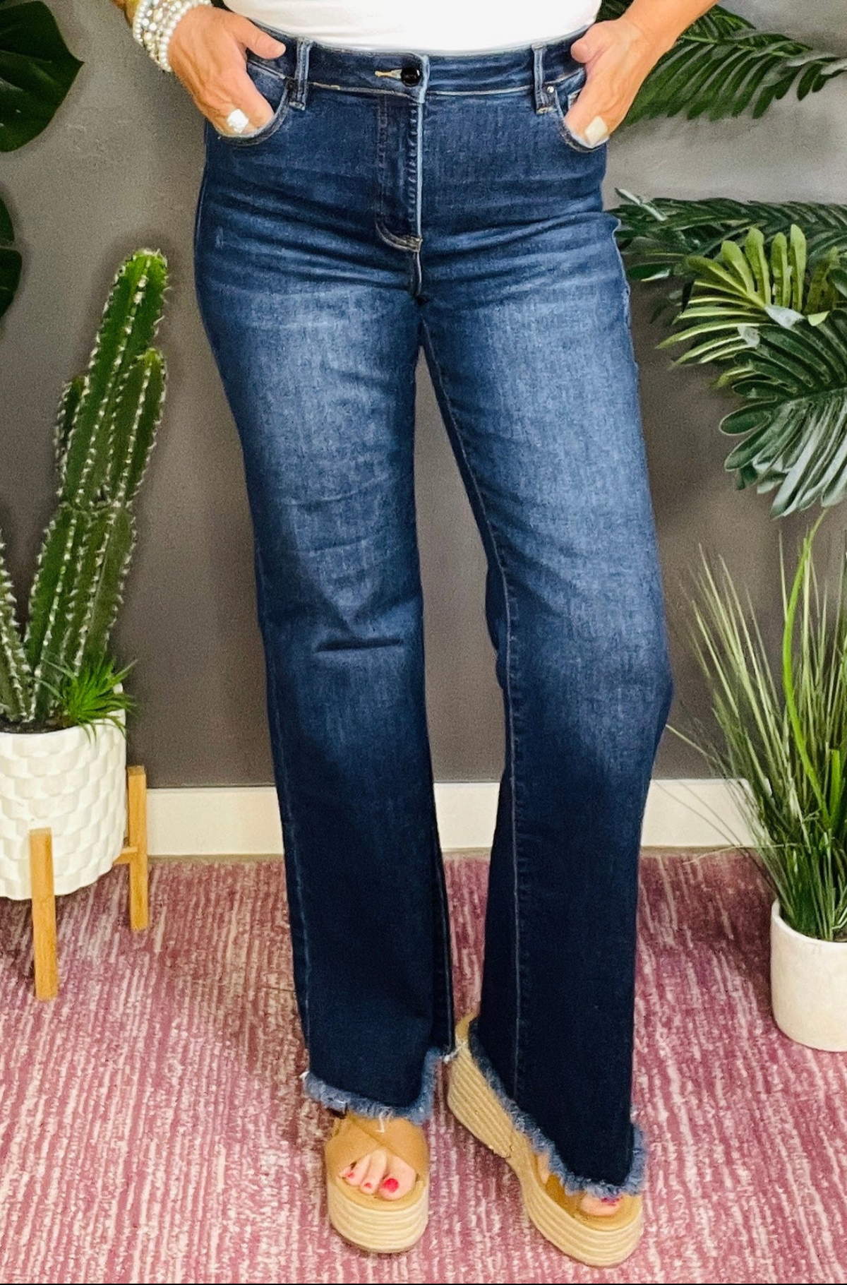Hailey Tummy Control Mid Rise Flare Jeans - J025DN