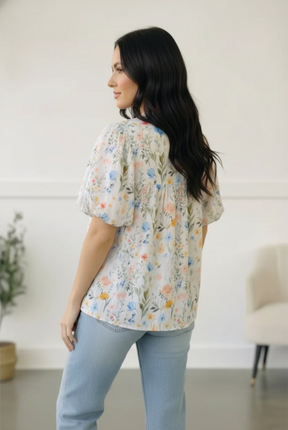 Painted Blossoms Daydream Top - S441BL