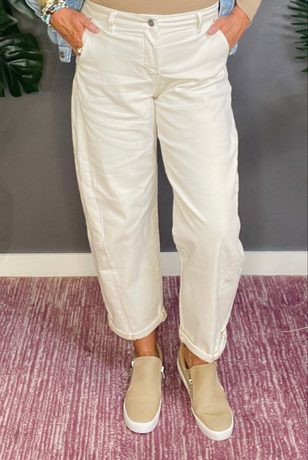 Madison High Rise Relaxed Barrel Cuffed Jeans - J028CM