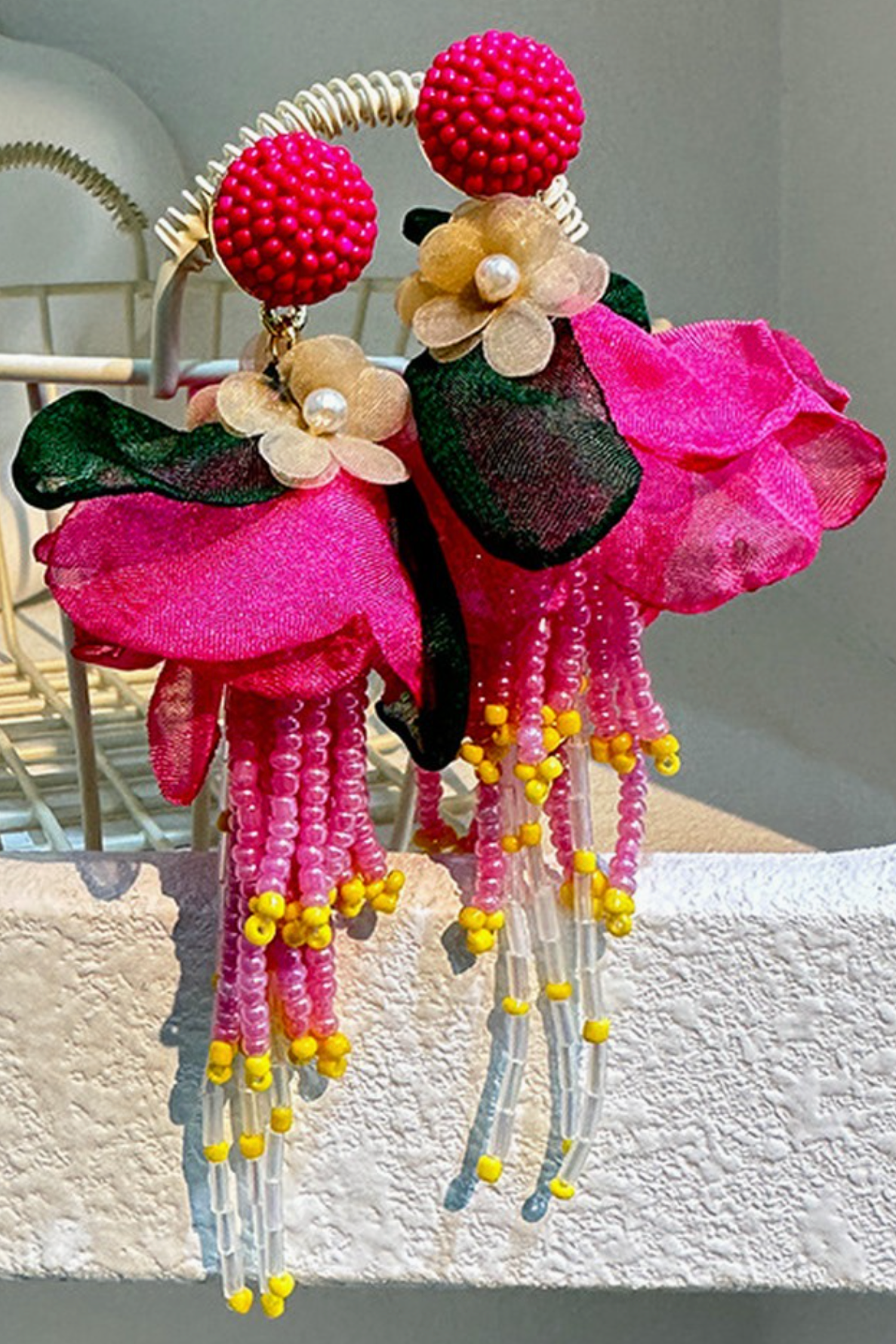 Boho Long Purple Tassel Earrings - E094PK