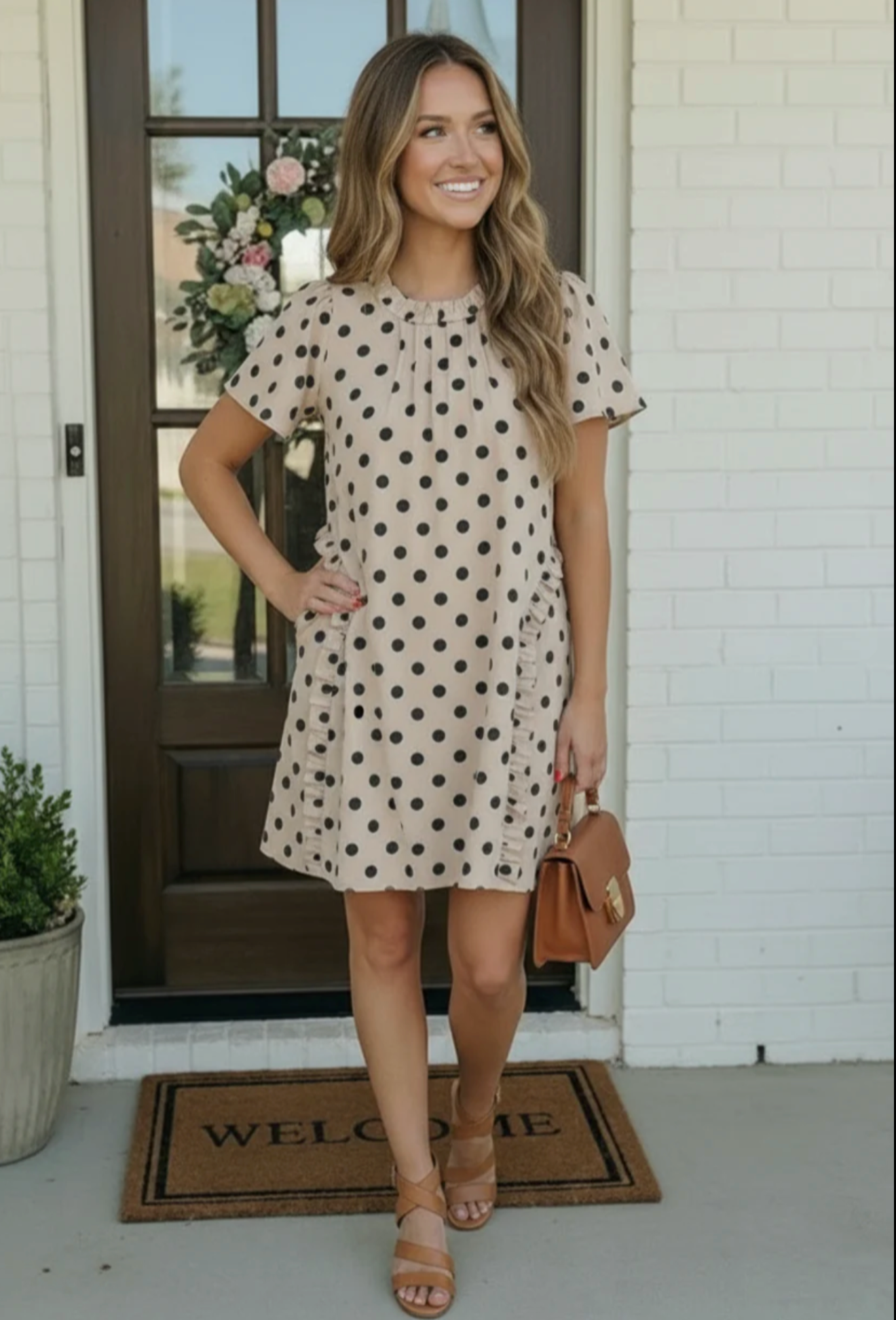 Spotted Something Sweet Polka Dot Ruffle Mini Dress - DR142BW