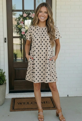 Spotted Something Sweet Polka Dot Ruffle Mini Dress - DR142BW