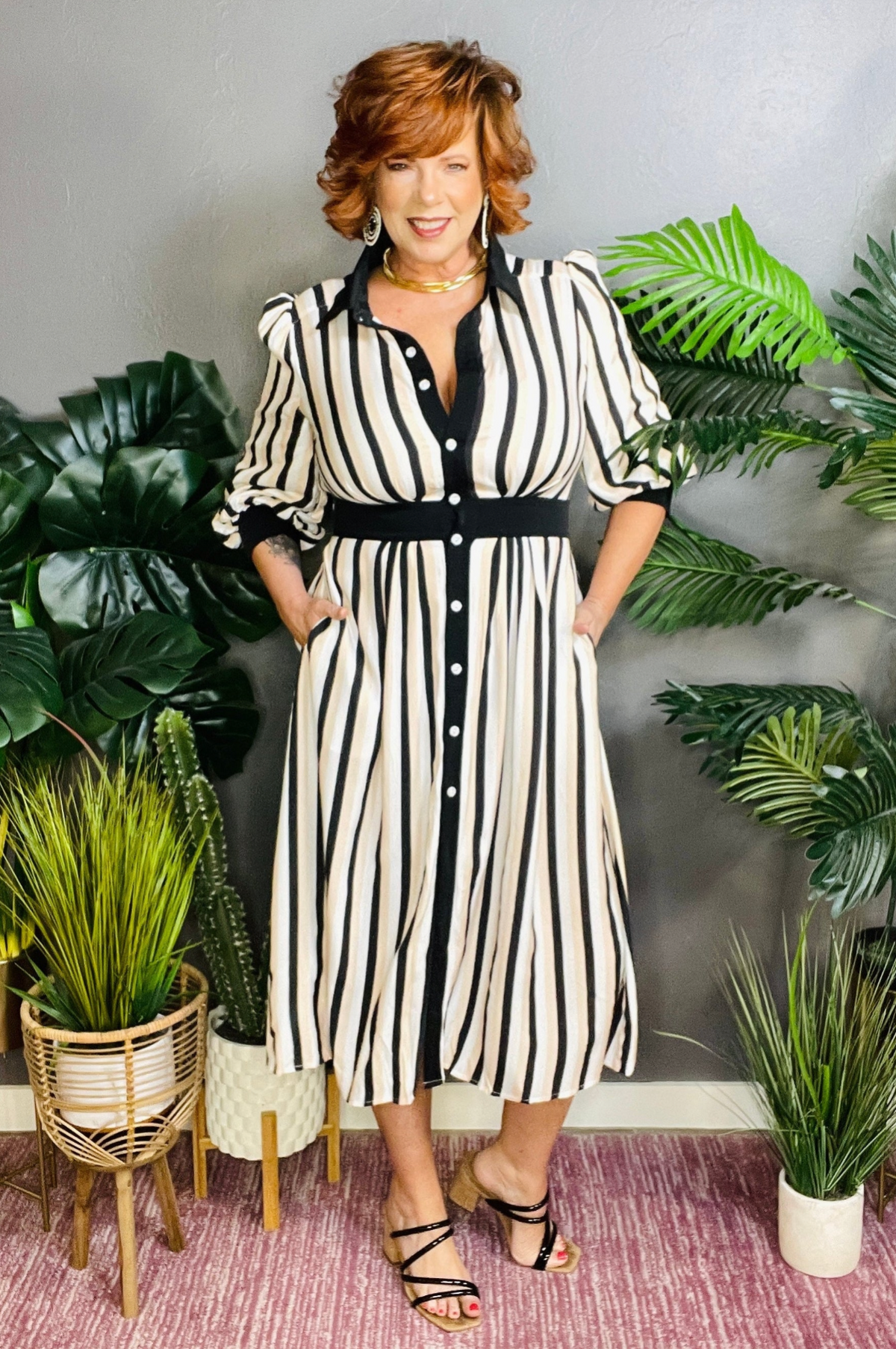 Live Your Life Stripe Dress - DR150BK
