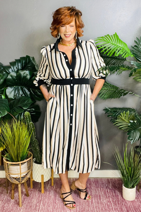 Live Your Life Stripe Dress - DR150BK
