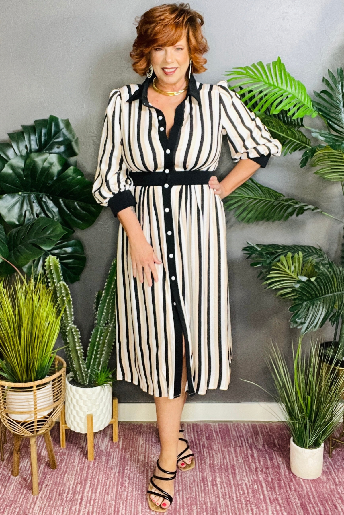 Live Your Life Stripe Dress - DR150BK