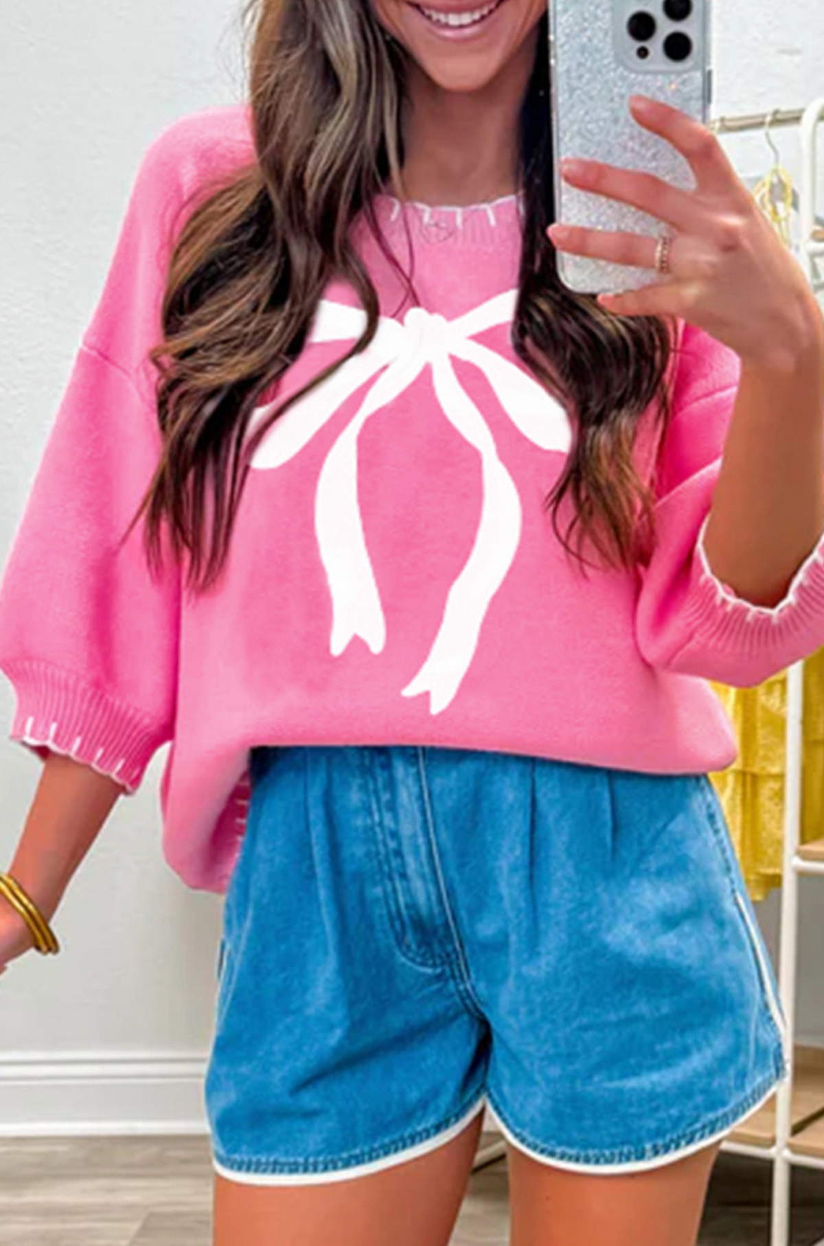 Bow My Gosh Pink Sweater - S664PK