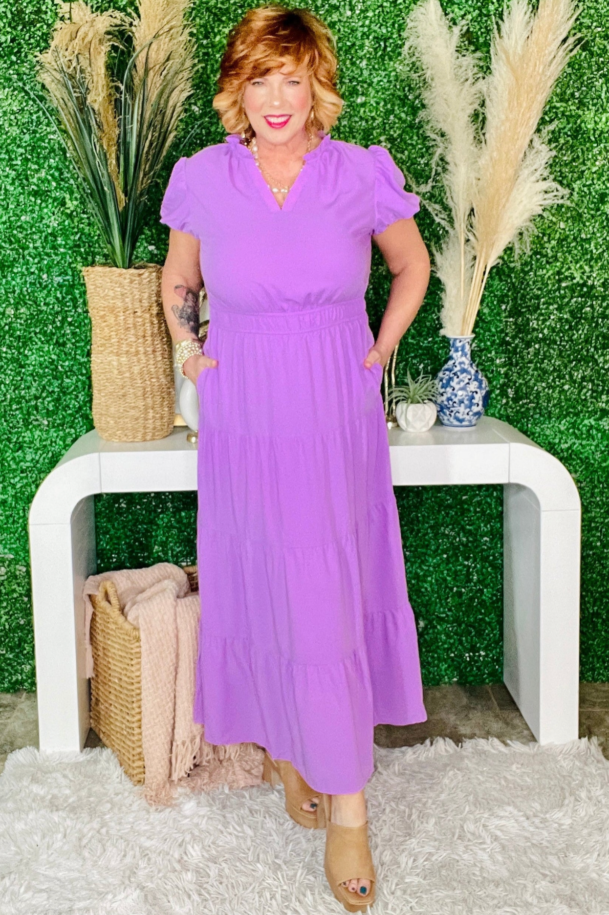 The IT Girl Lavender Tiered Maxi Dress - DR200LV
