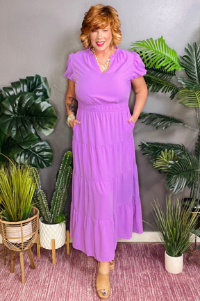 The IT Girl Lavender Tiered Maxi Dress - DR200LV