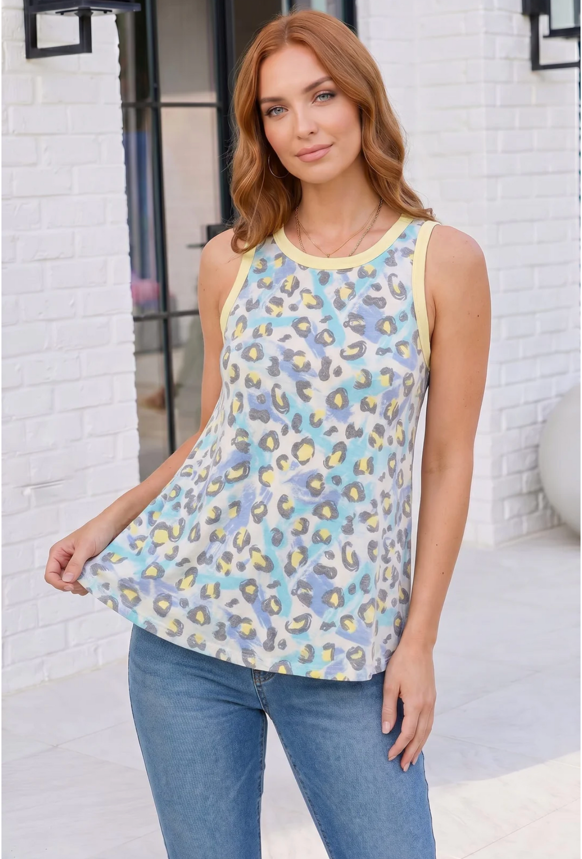 Wild Side Tank in Blue and Yellow