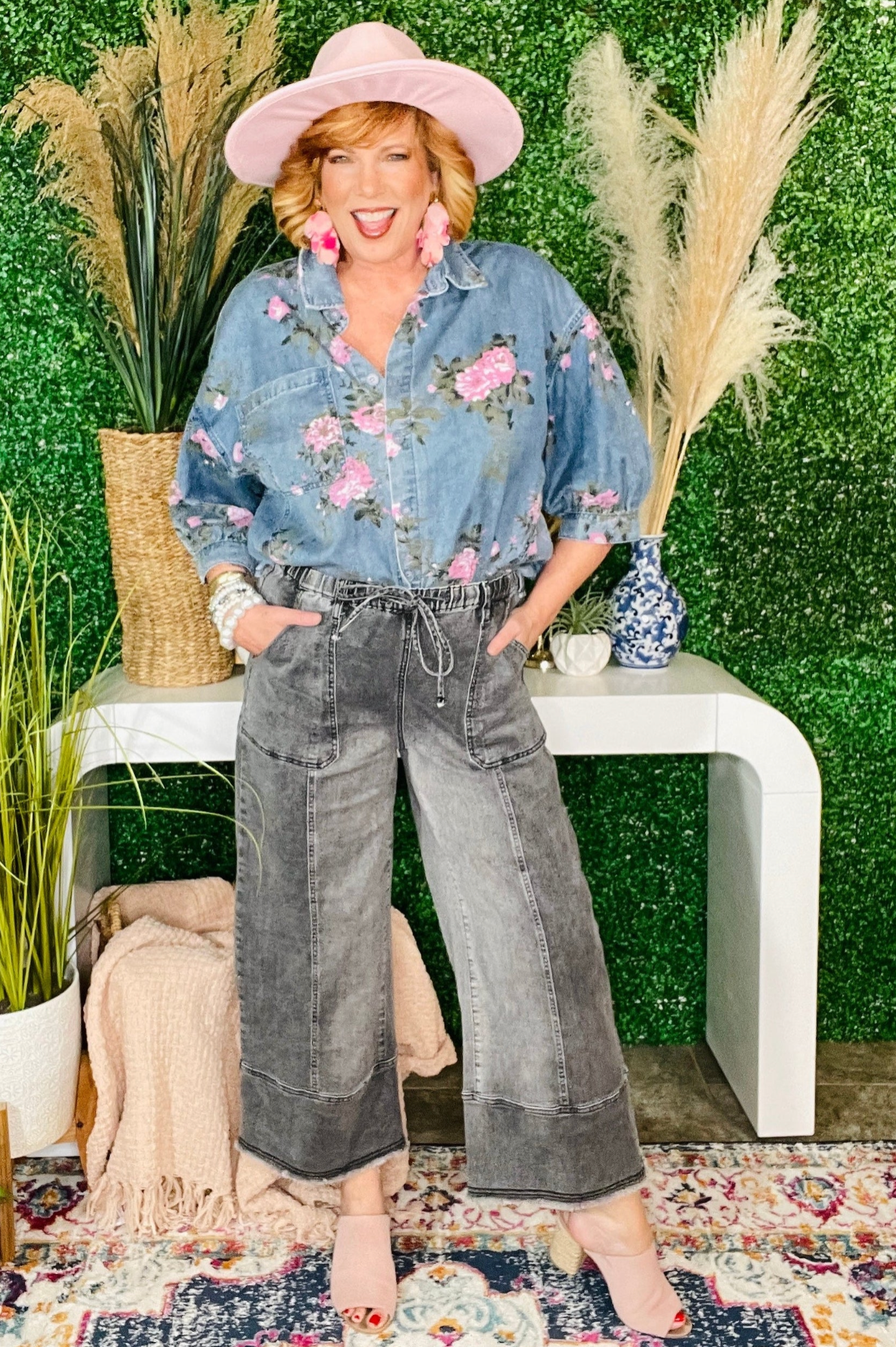 Backroad Beauty Floral Denim Shirt - S906DN