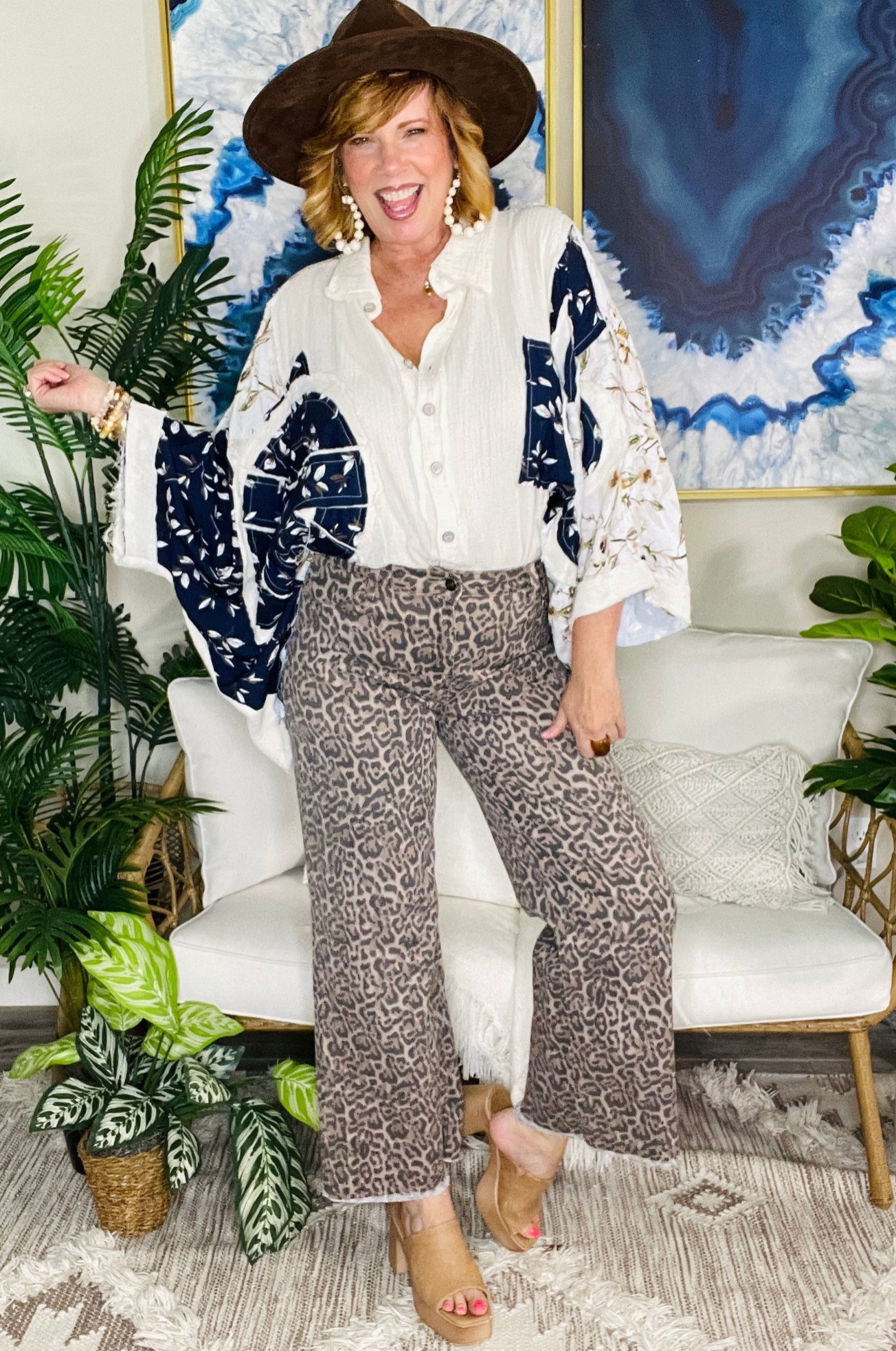 Hard To Tame Wide Leg High Waist Jeans - J089LE