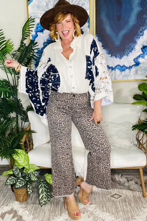 Hard To Tame Wide Leg High Waist Jeans - J089LE