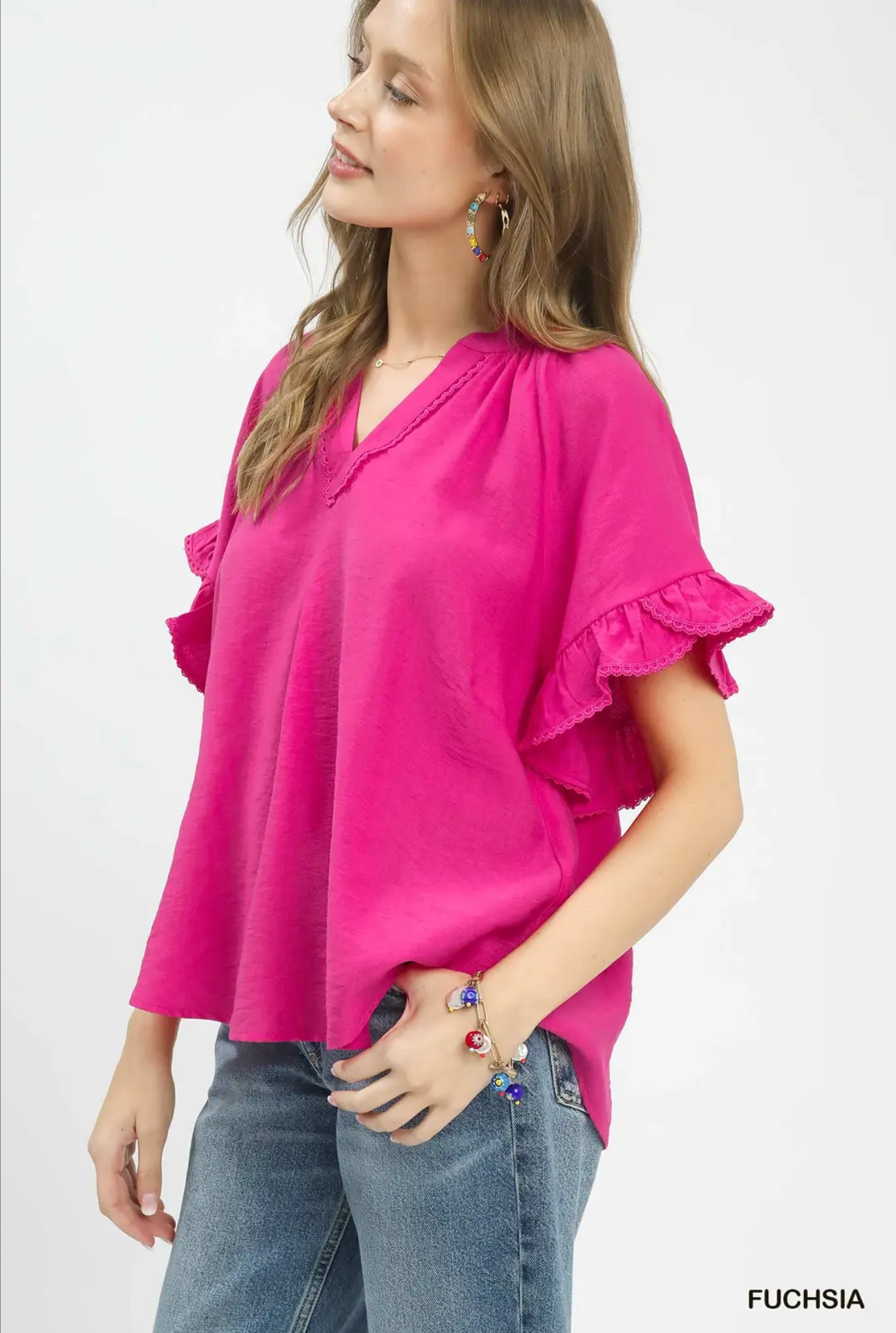 Back To It Ruffle Sleeve Flutter Top - S973FU