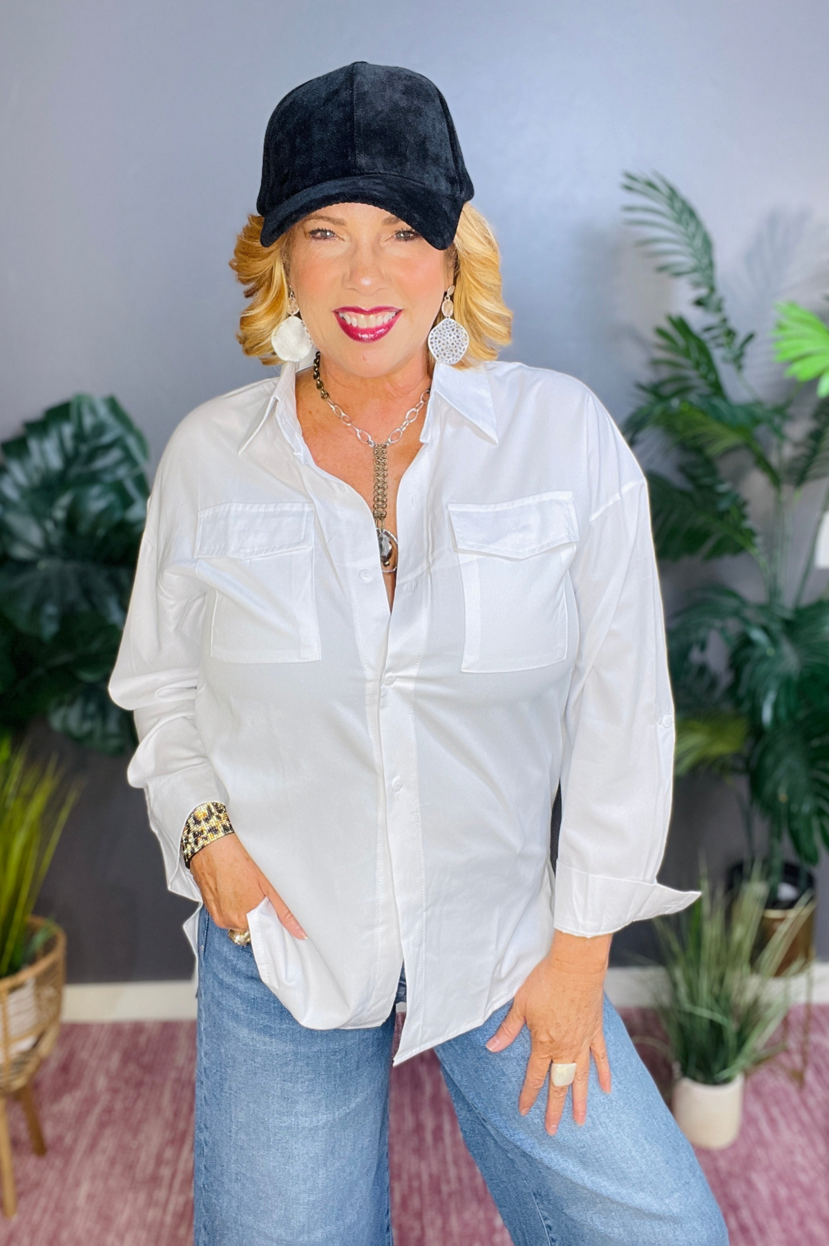 The Ultimate Must Have Button Up Top - T006WH