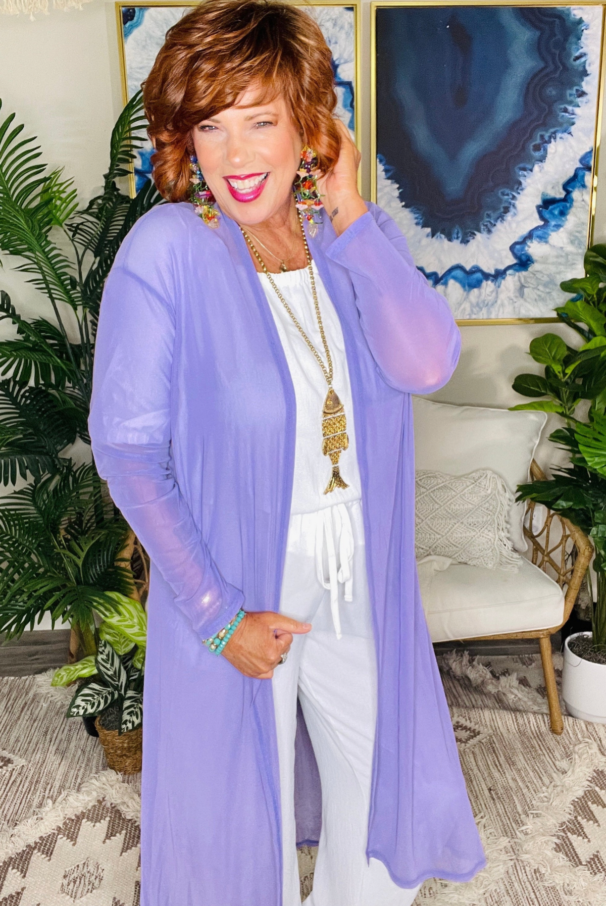 Finishing Touch Lavender Sheer Mesh Duster - OT212LV
