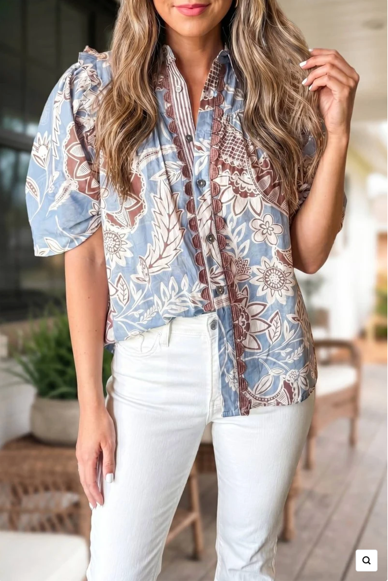 Naturally Chic Boho Floral Top - T039SB