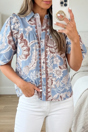 Naturally Chic Boho Floral Top - T039SB