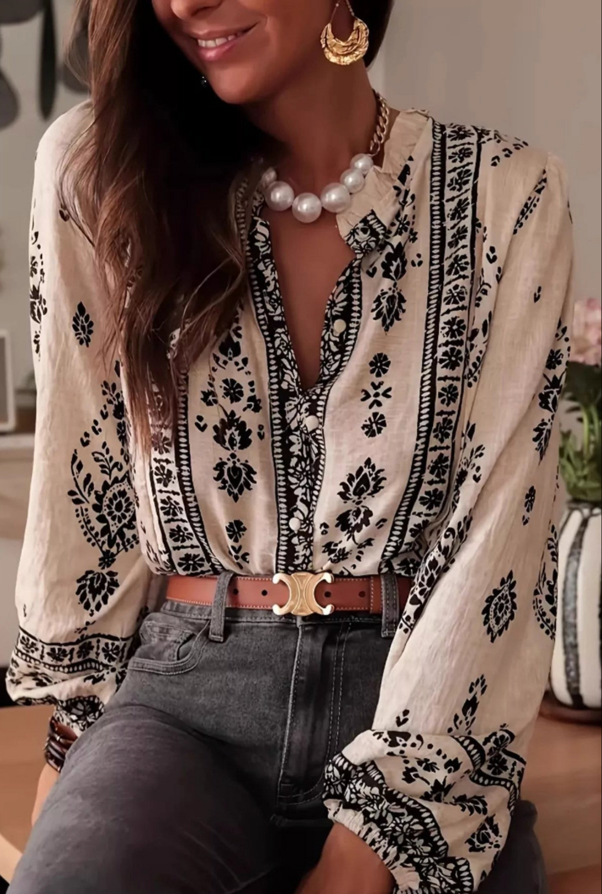Free Spirit Beauty Beige Top - T041BG