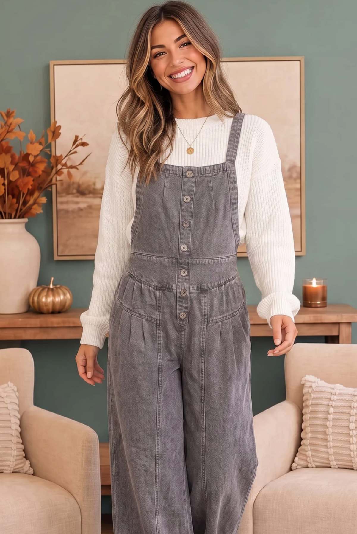Just Darling Wide Leg Denim Overall - R032GR