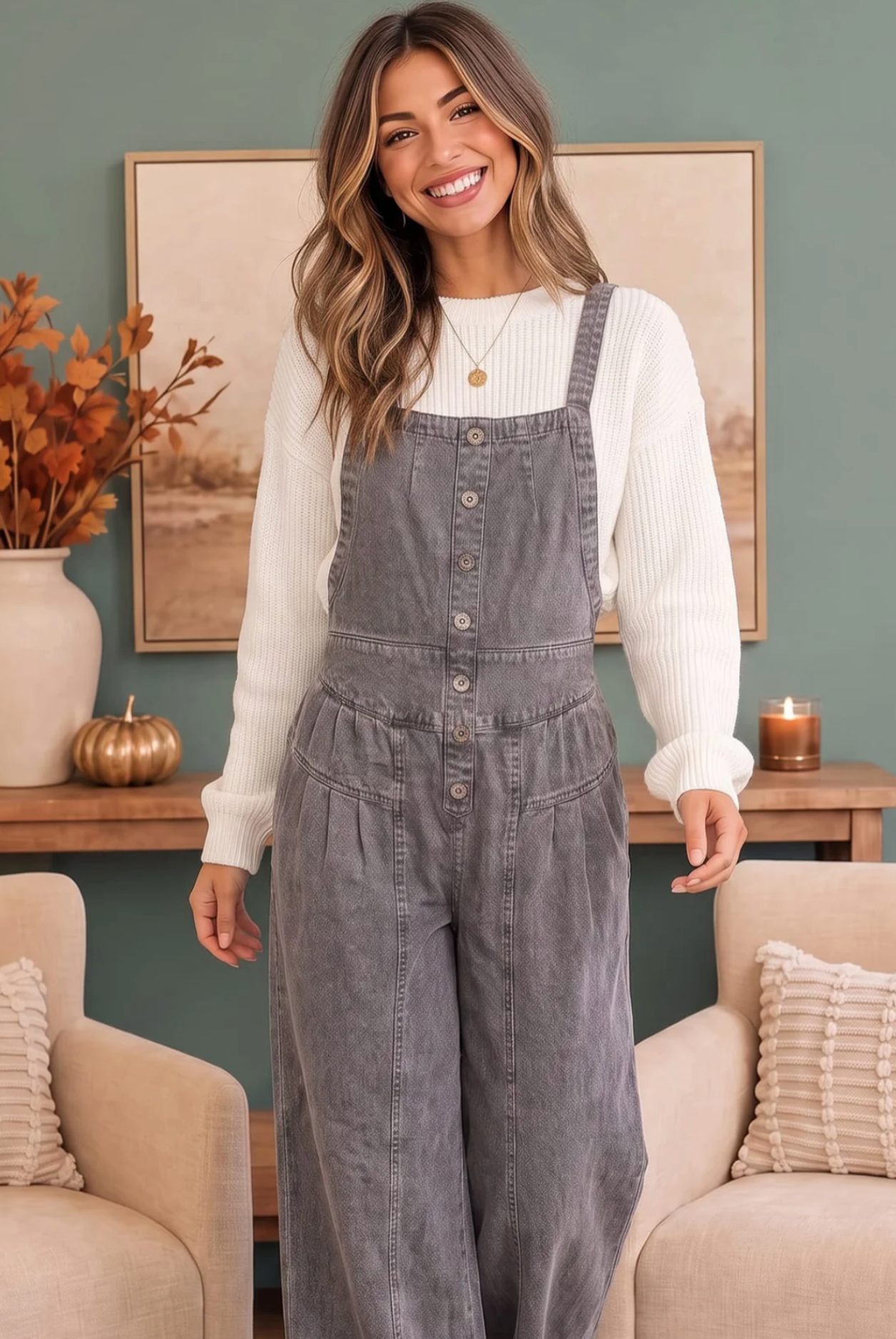 Just Darling Wide Leg Denim Overall - R032GR