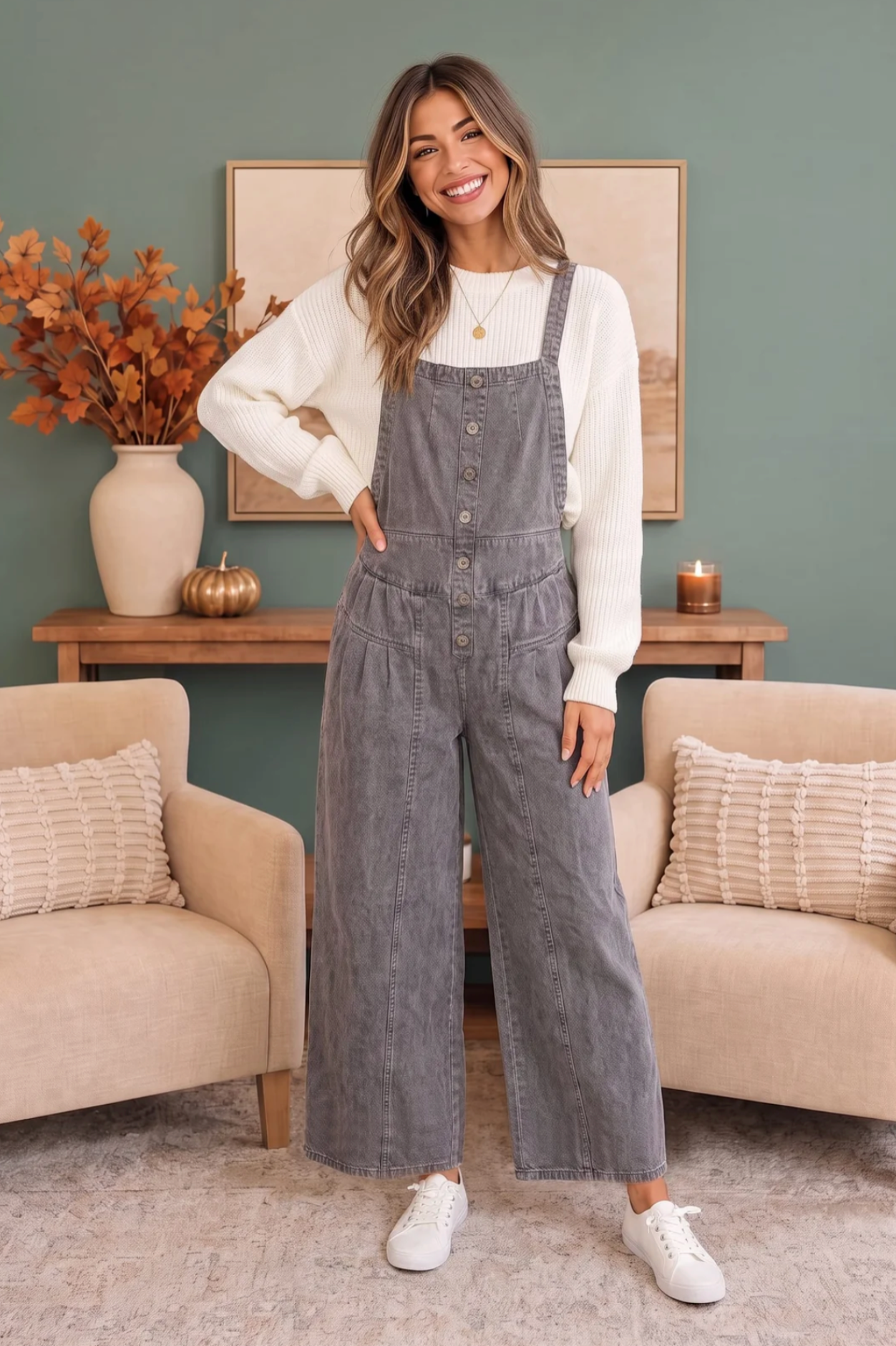 Just Darling Wide Leg Denim Overall - R032GR