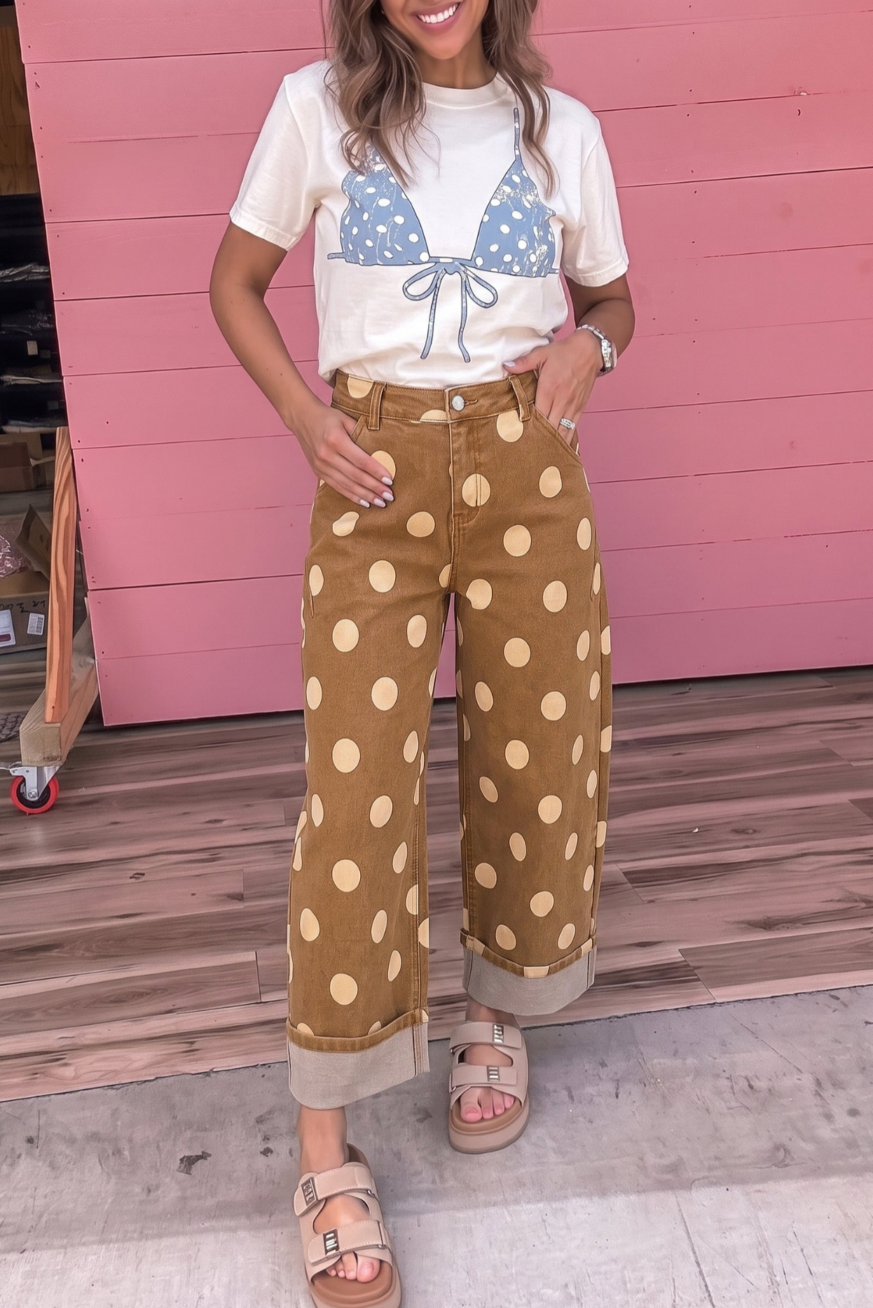 Hit The Spot Brown Jeans - J099BR