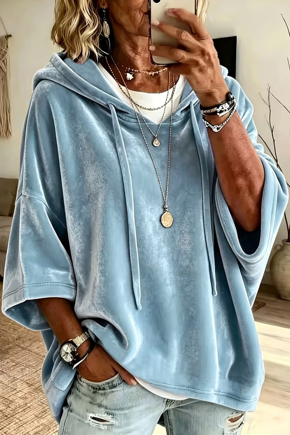 Chill Factor Blue Velvet Hoodie - T082BL