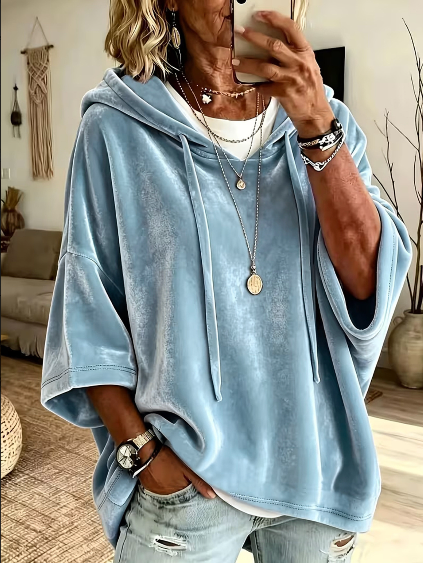 Chill Factor Blue Velvet Hoodie - T082BL