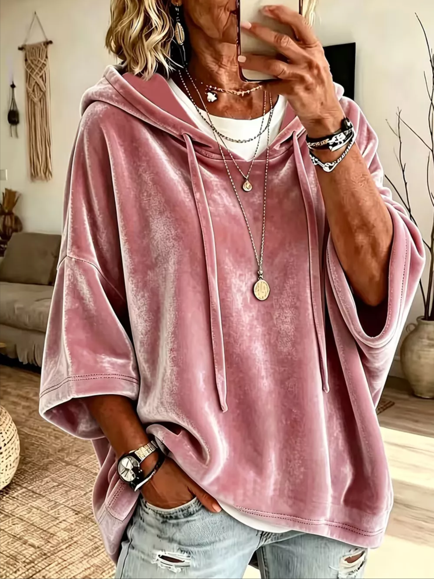 Chill Factor Pink Velvet Hoodie - T085PK