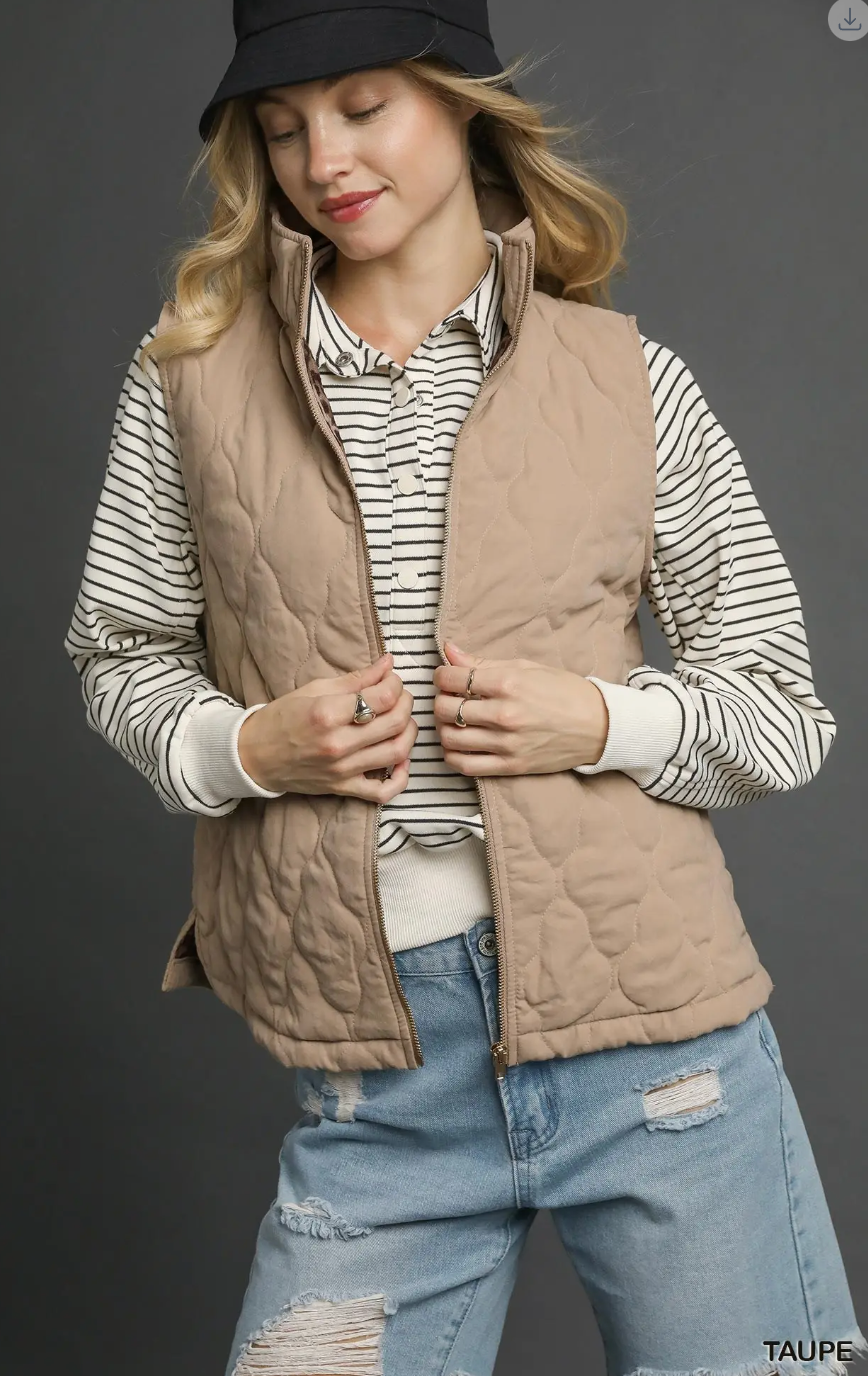 Vest Life Taupe Quilted Vest - OT004TA