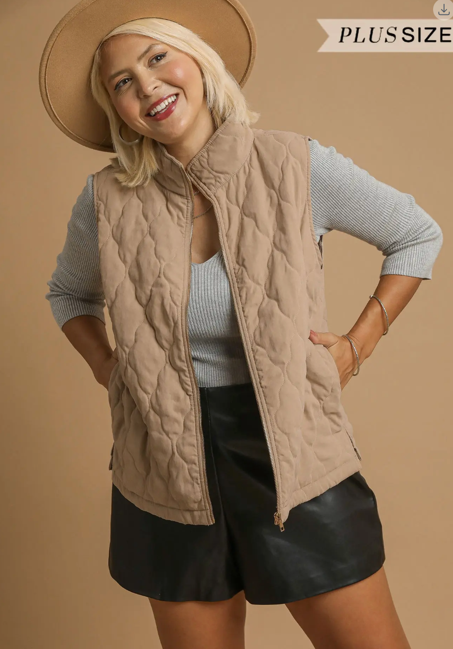 Vest Life Taupe Quilted Vest - OT004TA