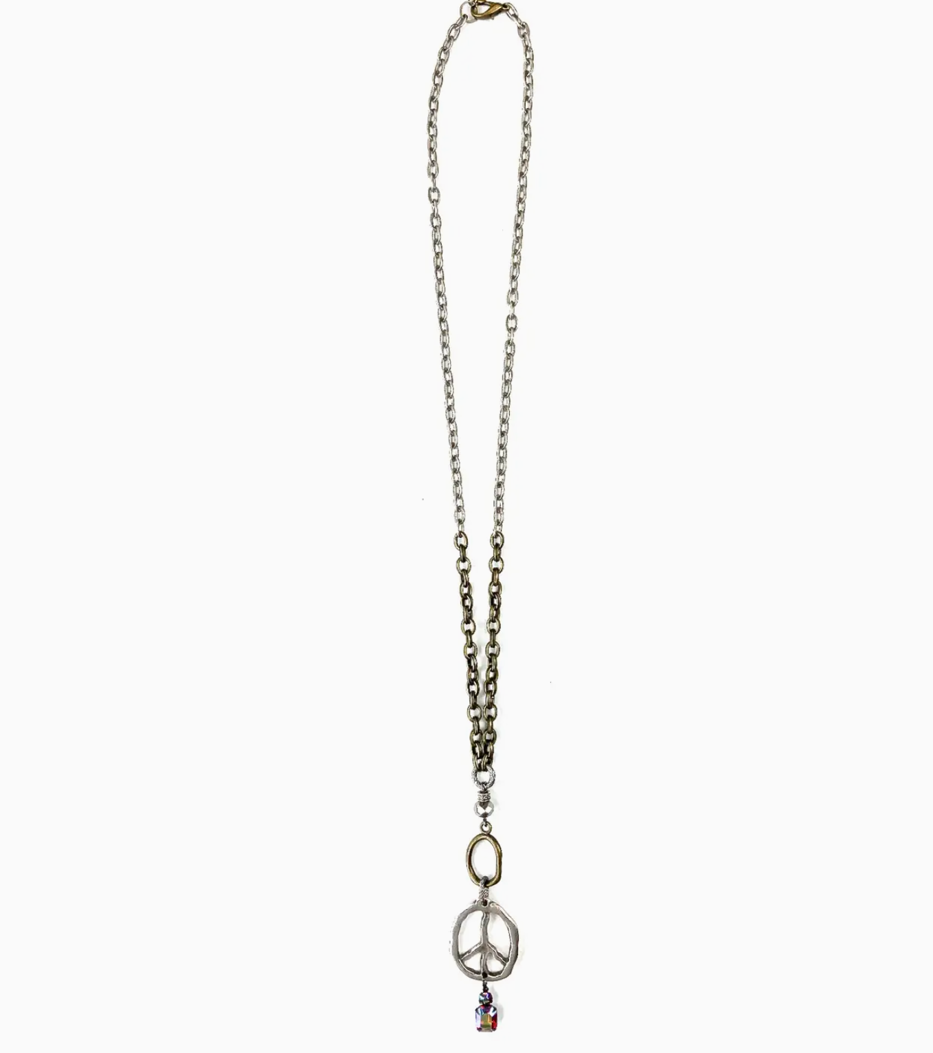 Mixed Chain Peace Necklace - N042SI