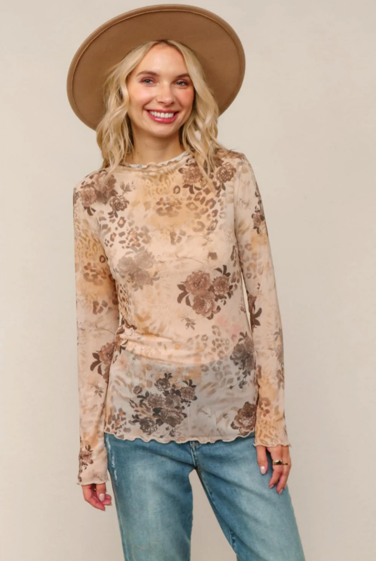 Whispering Wildflowers Semi Sheer Top