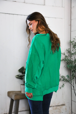 'Happy Fall Y'all' Kelly Green Sweater