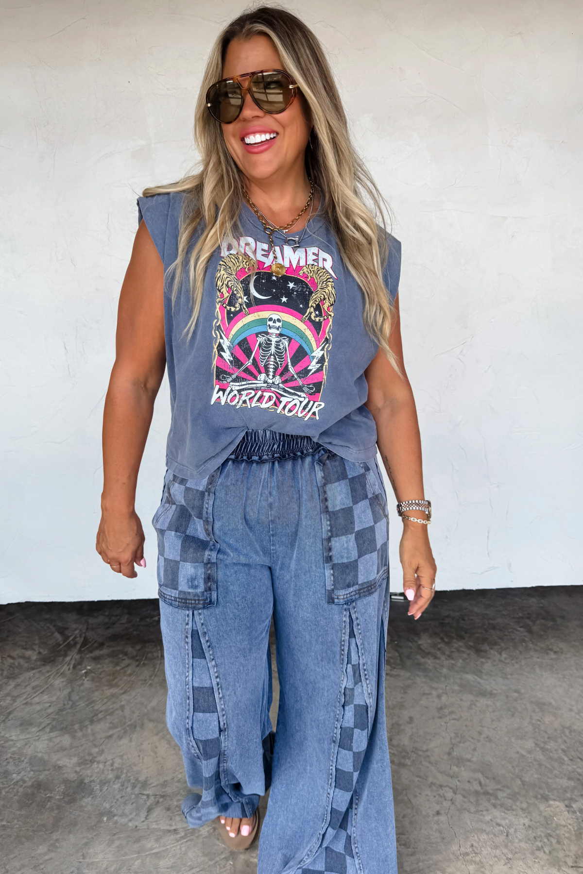 ***PREORDER - GROOVE ON CHECKER FLARE PANTS - P003DN