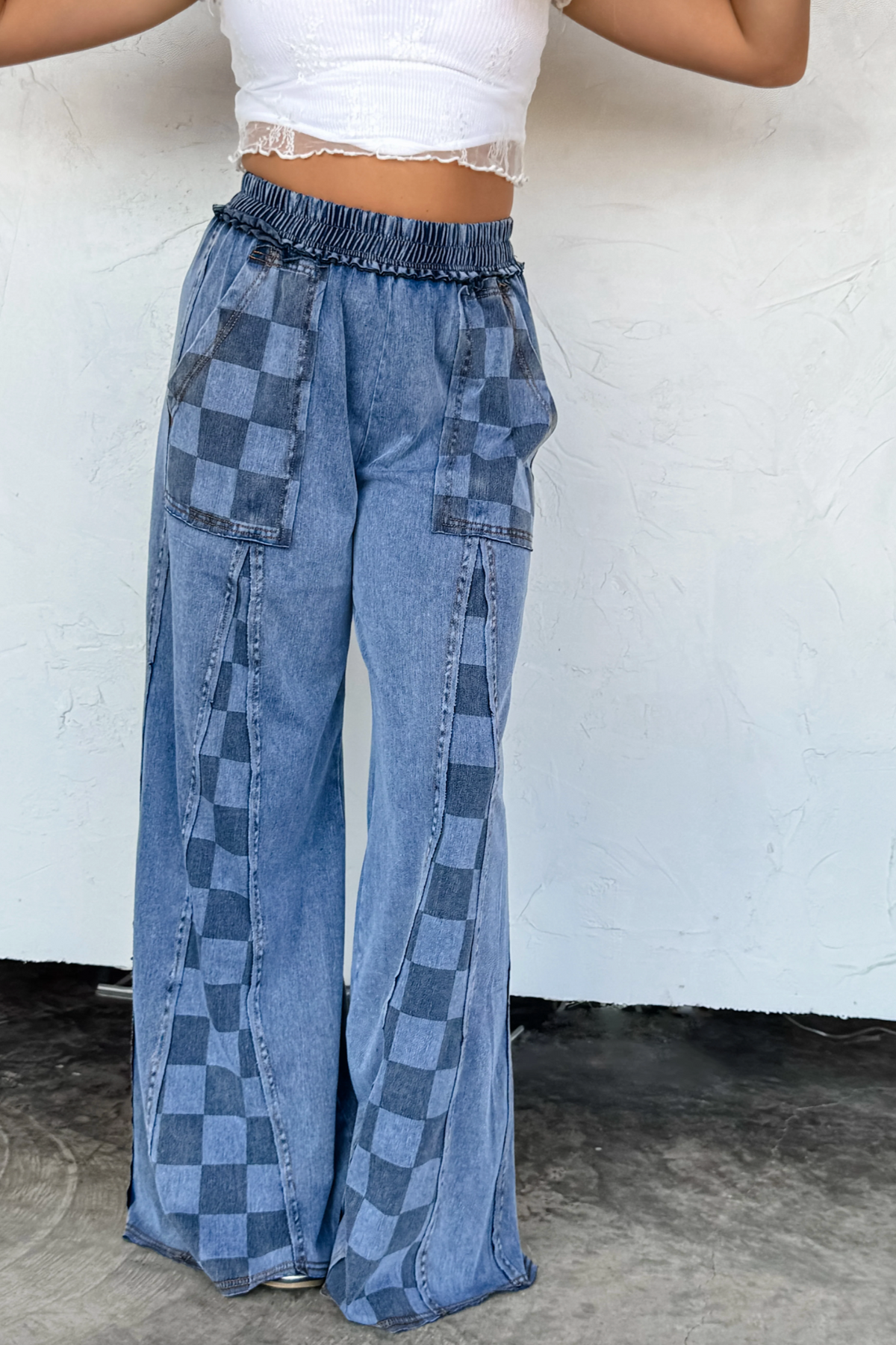 ***PREORDER - GROOVE ON CHECKER FLARE PANTS - P003DN