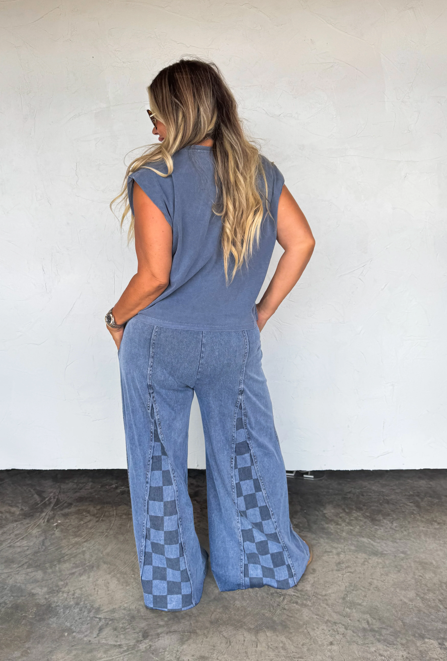 ***PREORDER - GROOVE ON CHECKER FLARE PANTS - P003DN