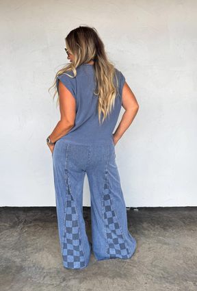 ***PREORDER - GROOVE ON CHECKER FLARE PANTS - P003DN