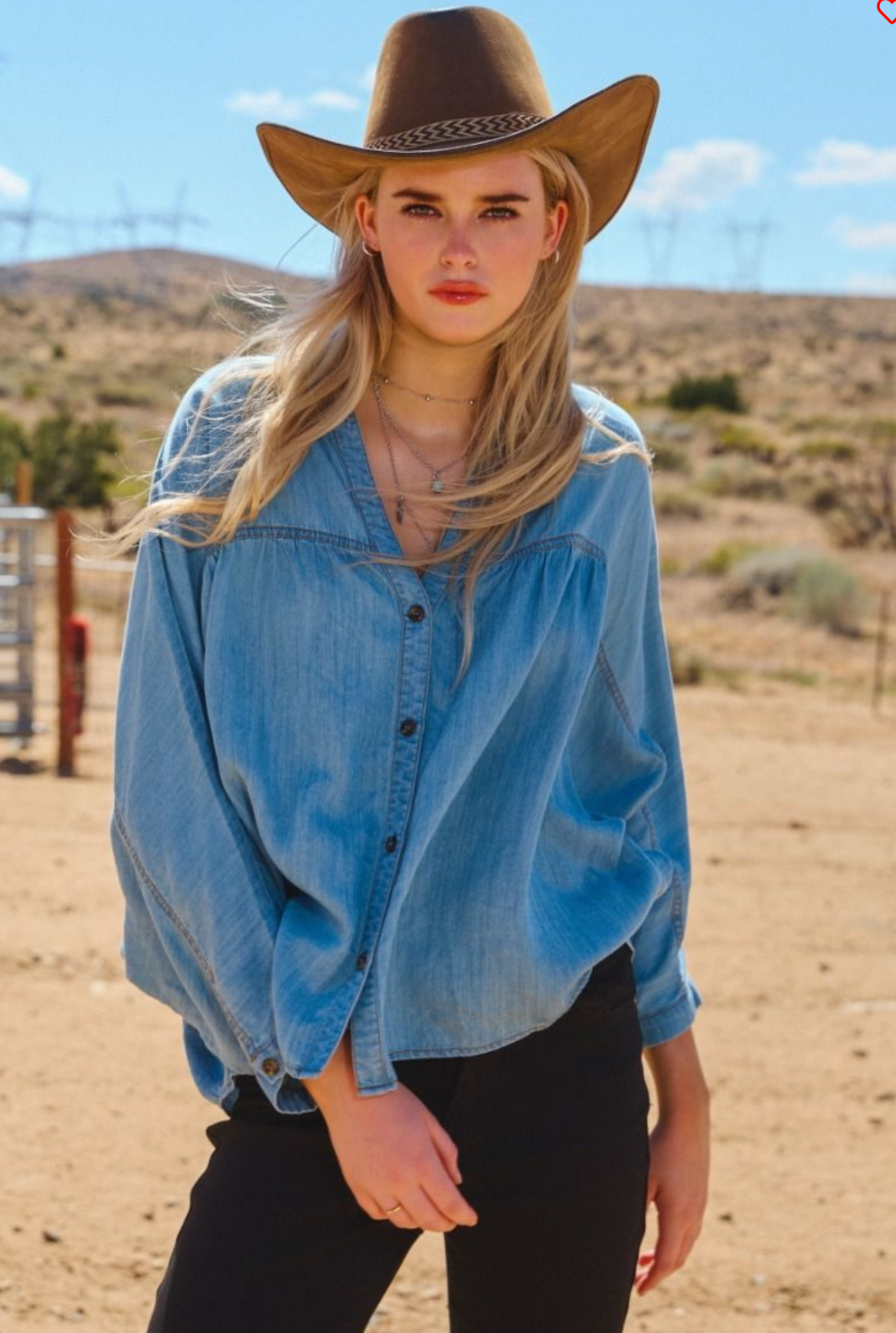 Denim Done Right Oversized Top - S024DN