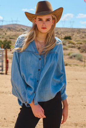 Denim Done Right Oversized Top - S024DN