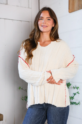 Snuggle Me Cream Thick Ribbed Sweater